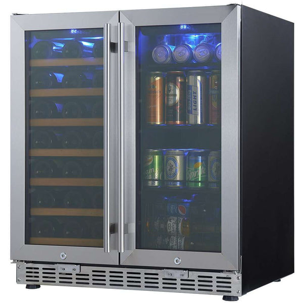 30 Under Counter Low-E Glass Door Wine and Beer Cooler Combo-My Vino Vault