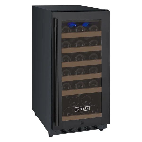 Allavino 15 Wide FlexCount II Tru-Vino 30 Bottle Single Zone Black Wine Refrigerator-My Vino Vault