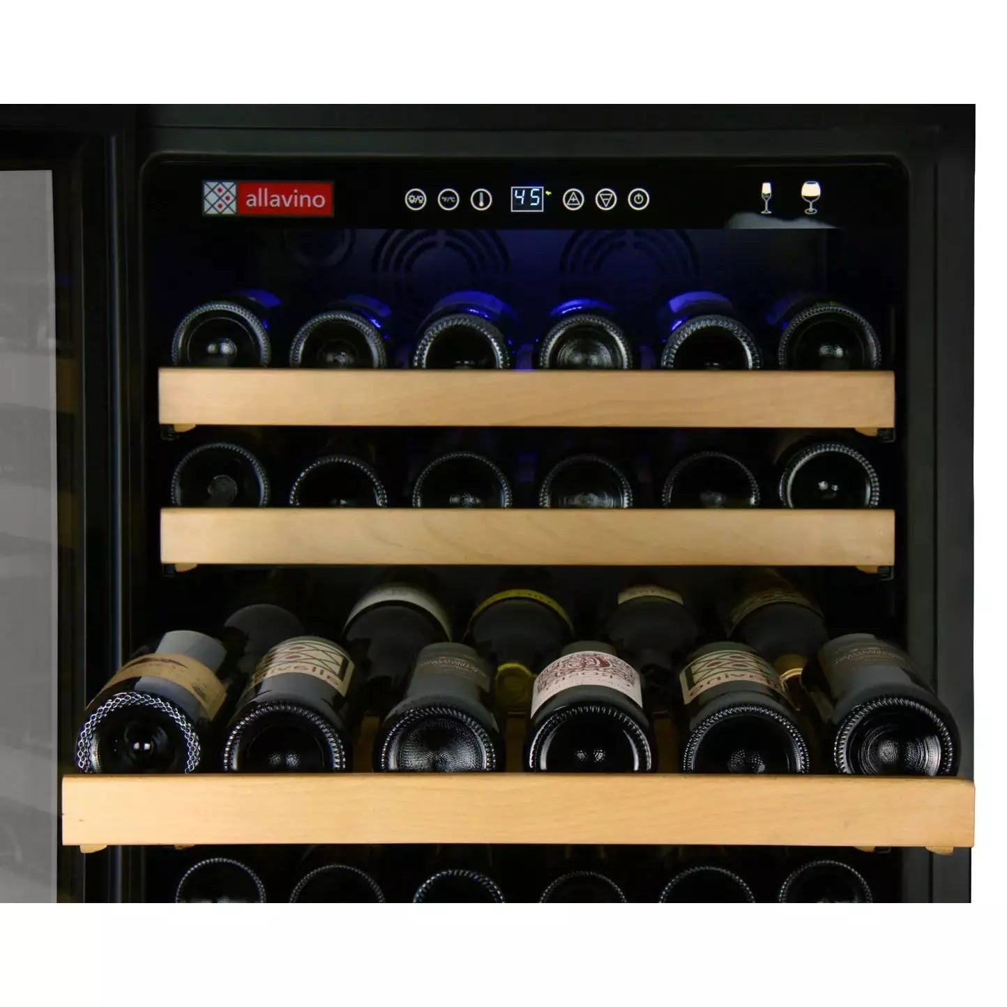 Allavino 24" Wide FlexCount Classic II Tru-Vino 174 Bottle Single Zone Stainless Steel Left Hinge Wine Refrigerator-My Vino Vault