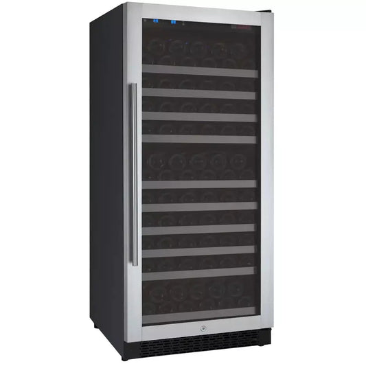 Allavino 24" Wide FlexCount II Tru-Vino 128 Bottle Single Zone Stainless Steel Right Hinge Wine Refrigerator-My Vino Vault