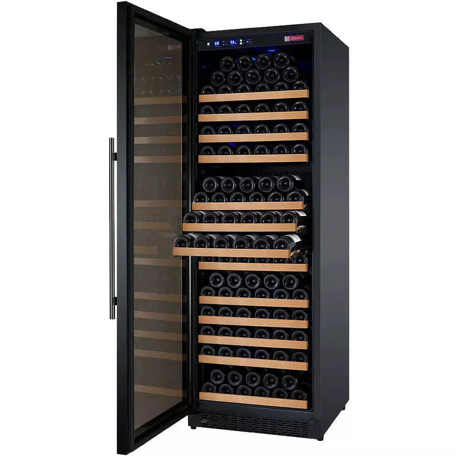 Allavino 24" Wide FlexCount II Tru-Vino 177 Bottle Single Zone Black Left Hinge Wine Refrigerator-My Vino Vault