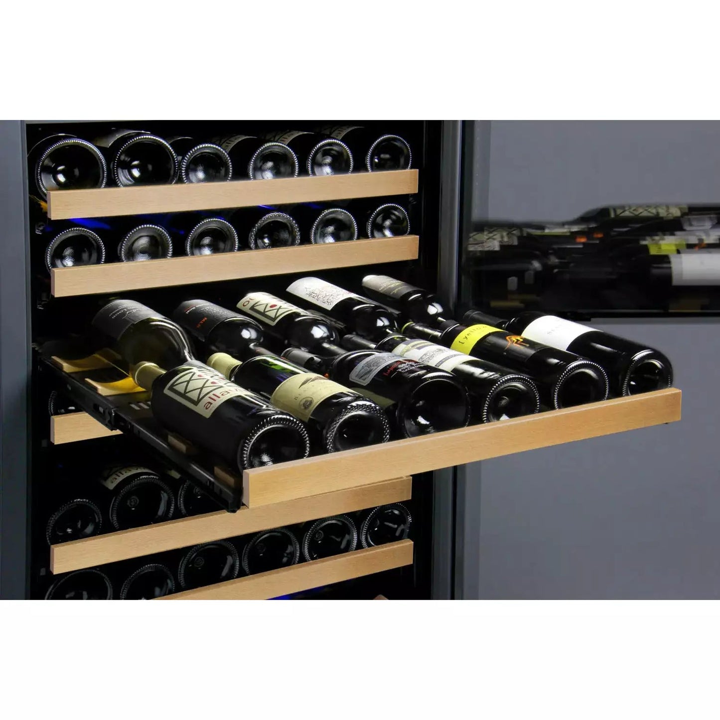 Allavino 24" Wide FlexCount II Tru-Vino 177 Bottle Single Zone Black Left Hinge Wine Refrigerator-My Vino Vault