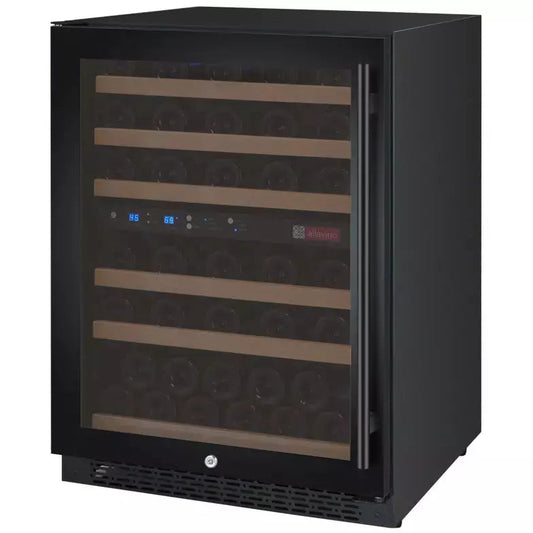 Allavino 24" Wide FlexCount II Tru-Vino 56 Bottle Dual Zone Black Left Hinge Wine Refrigerator-My Vino Vault