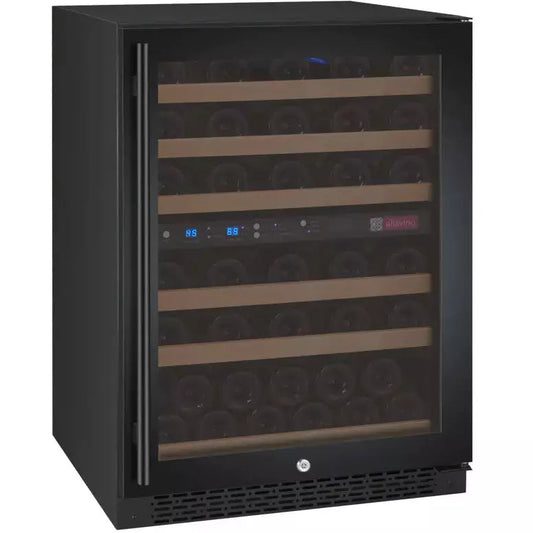 Allavino 24" Wide FlexCount II Tru-Vino 56 Bottle Dual Zone Black Right Hinge Wine Refrigerator-My Vino Vault