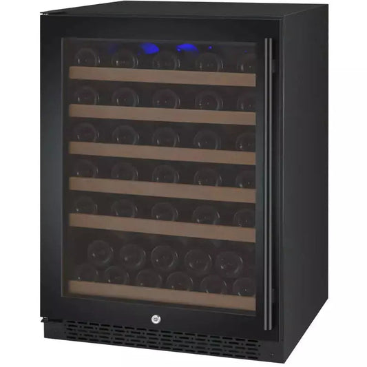 Allavino 24" Wide FlexCount II Tru-Vino 56 Bottle Single Zone Black Left Hinge Wine Refrigerator-My Vino Vault