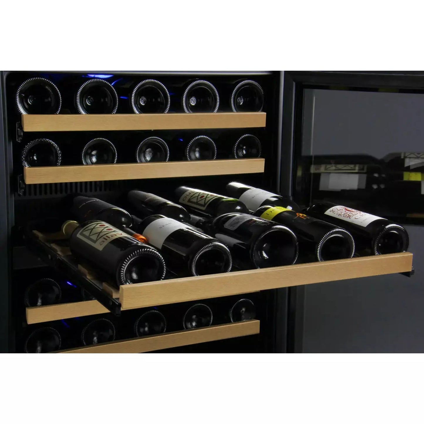 Allavino 24" Wide FlexCount II Tru-Vino 56 Bottle Single Zone Black Left Hinge Wine Refrigerator-My Vino Vault