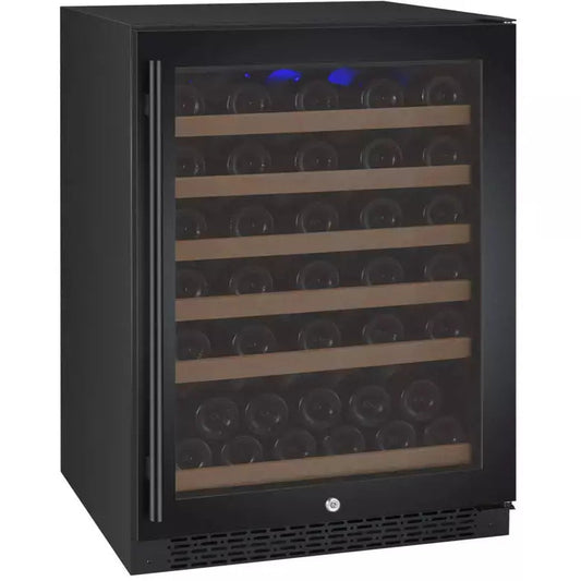 Allavino 24" Wide FlexCount II Tru-Vino 56 Bottle Single Zone Black Right Hinge Wine Refrigerator-My Vino Vault