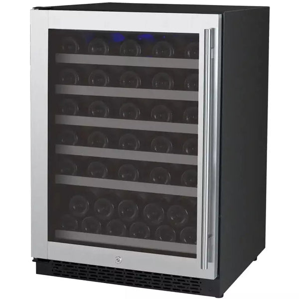 Allavino 24 Wide FlexCount II Tru-Vino Series 56 Bottle Single Zone Stainless Steel Left Hinge Wine Refrigerator-My Vino Vault