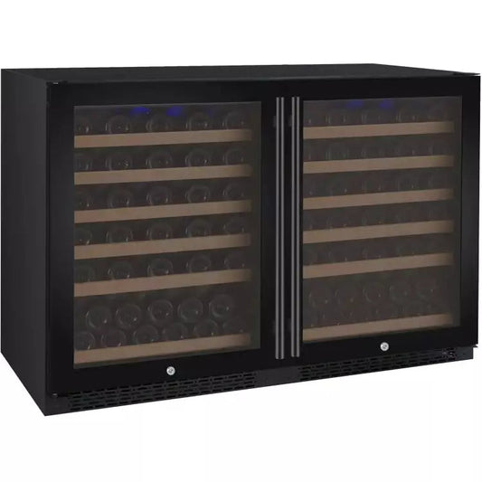 Allavino 47" Wide FlexCount II Tru-Vino 112 Bottle Dual Zone Black Side-by-Side Wine Refrigerator-My Vino Vault