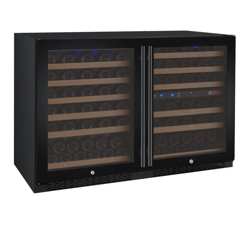 Allavino 47" Wide FlexCount II Tru-Vino 112 Bottle Three Zone Black Side-by-Side Wine Refrigerator-My Vino Vault