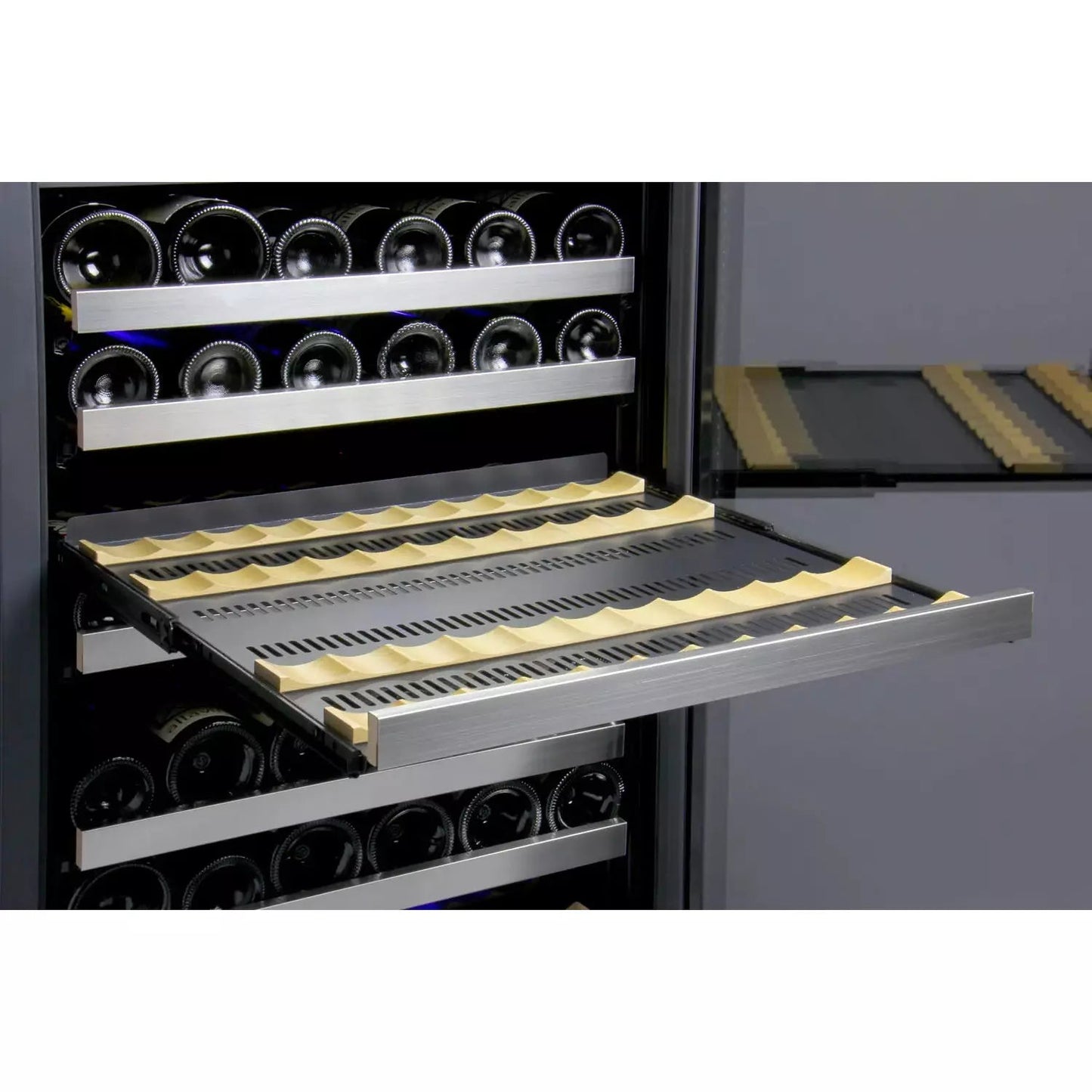 Allavino 47" Wide FlexCount II Tru-Vino 242 Bottle Four Zone Stainless Steel Side-by-Side Wine Refrigerator-My Vino Vault