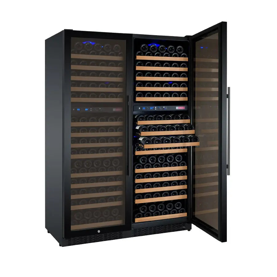 Allavino 47" Wide FlexCount II Tru-Vino 344 Bottle Four Zone Black Side-by-Side Wine Refrigerator-My Vino Vault