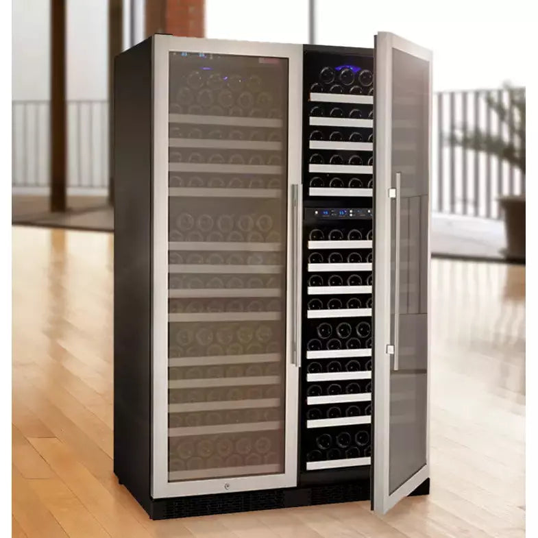 Allavino 47" Wide FlexCount II Tru-Vino 349 Bottle Three Zone Stainless Steel Side-by-Side Wine Refrigerator-My Vino Vault