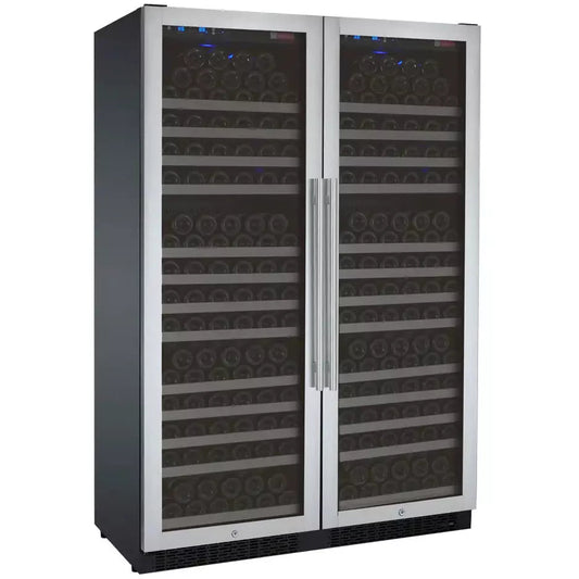 Allavino 47" Wide FlexCount II Tru-Vino 354 Bottle Dual Zone Stainless Steel Side-by-Side Wine Refrigerator-My Vino Vault